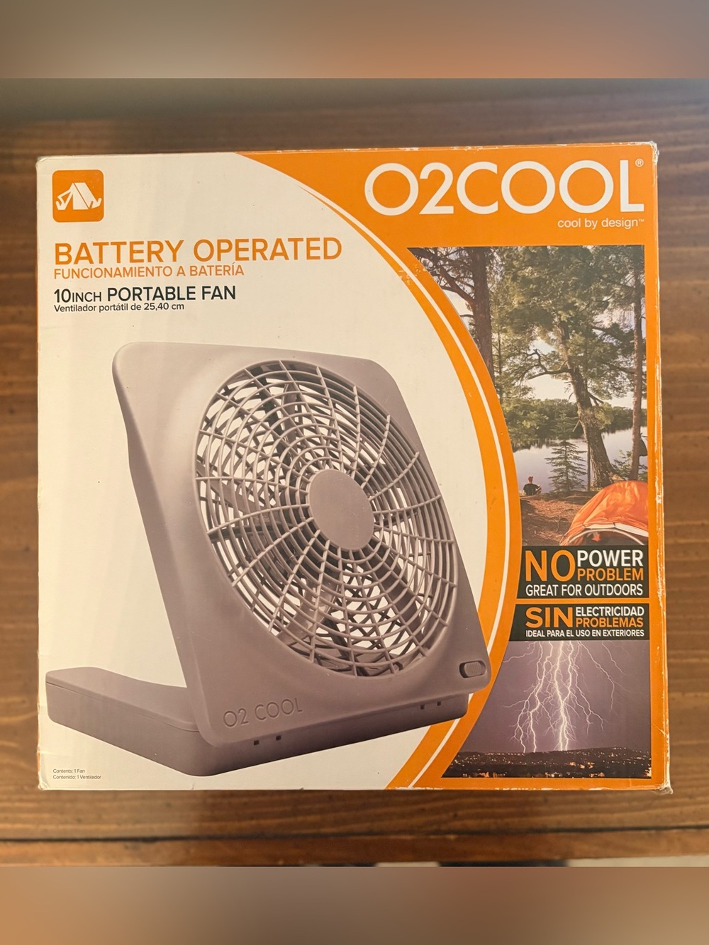 10-Inch Battery Operated Portable Fan - Gray